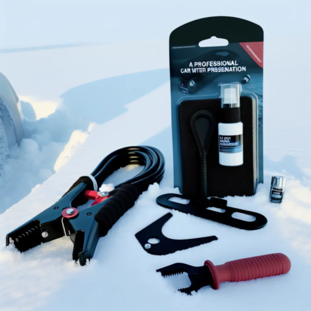 Zestaw zimowy PRO: skrobaczka, kable rozruchowe, odmrażacz i mata