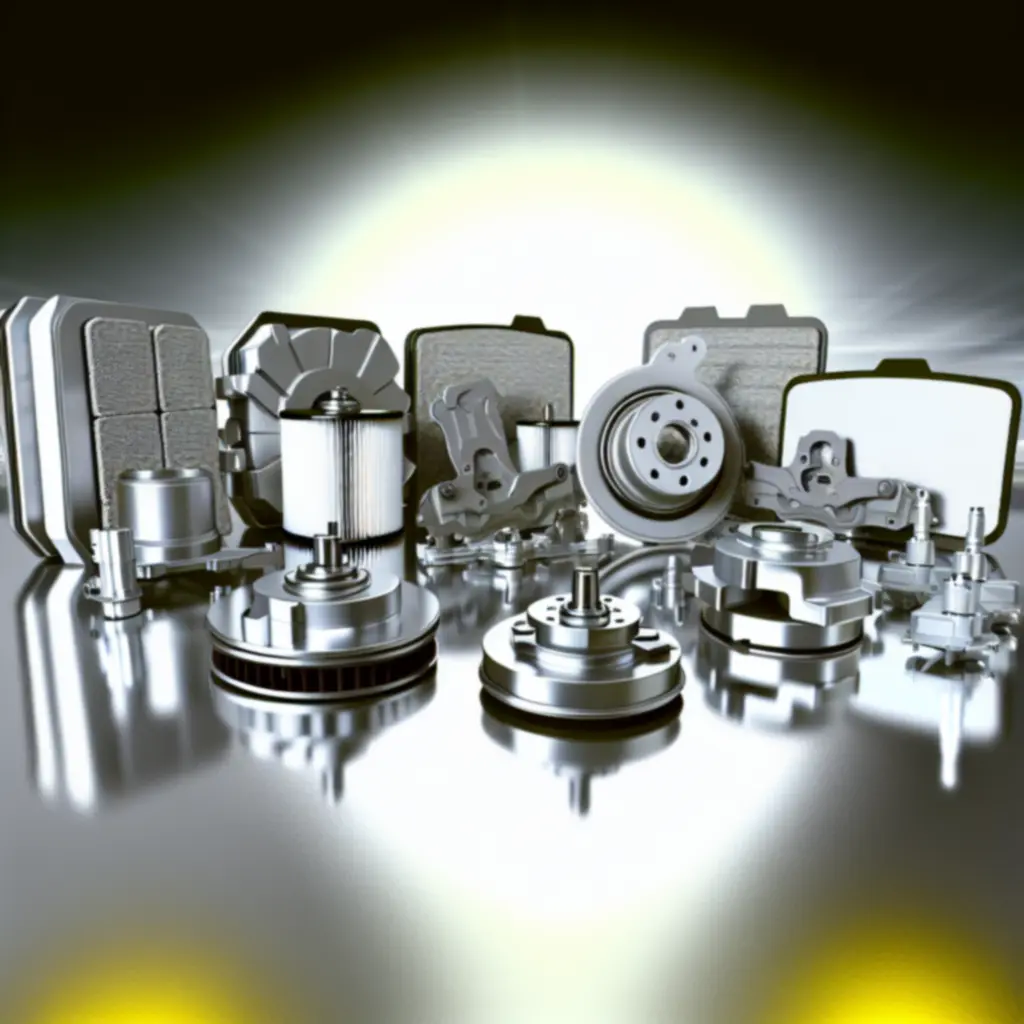 Wyróżnione produkty w promocji na tle metalicznego srebra